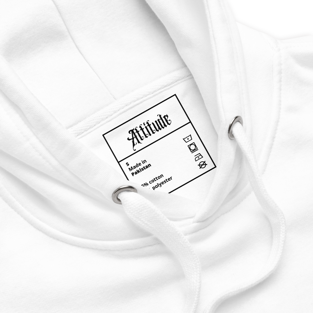 Sweat à Capuche Attitude — Blanc — détails matière et finitions premium