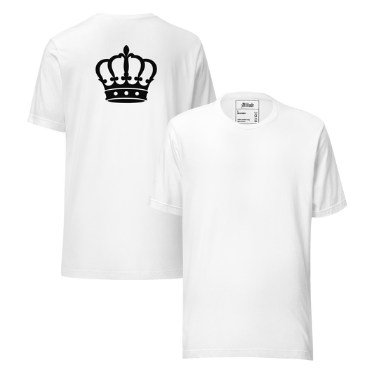 T-shirt Couronne — Blanc — vue avant et dos, mockup produit