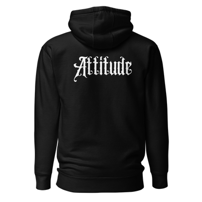 Sweat à Capuche Attitude — Noir — vue de dos avec design Attitude