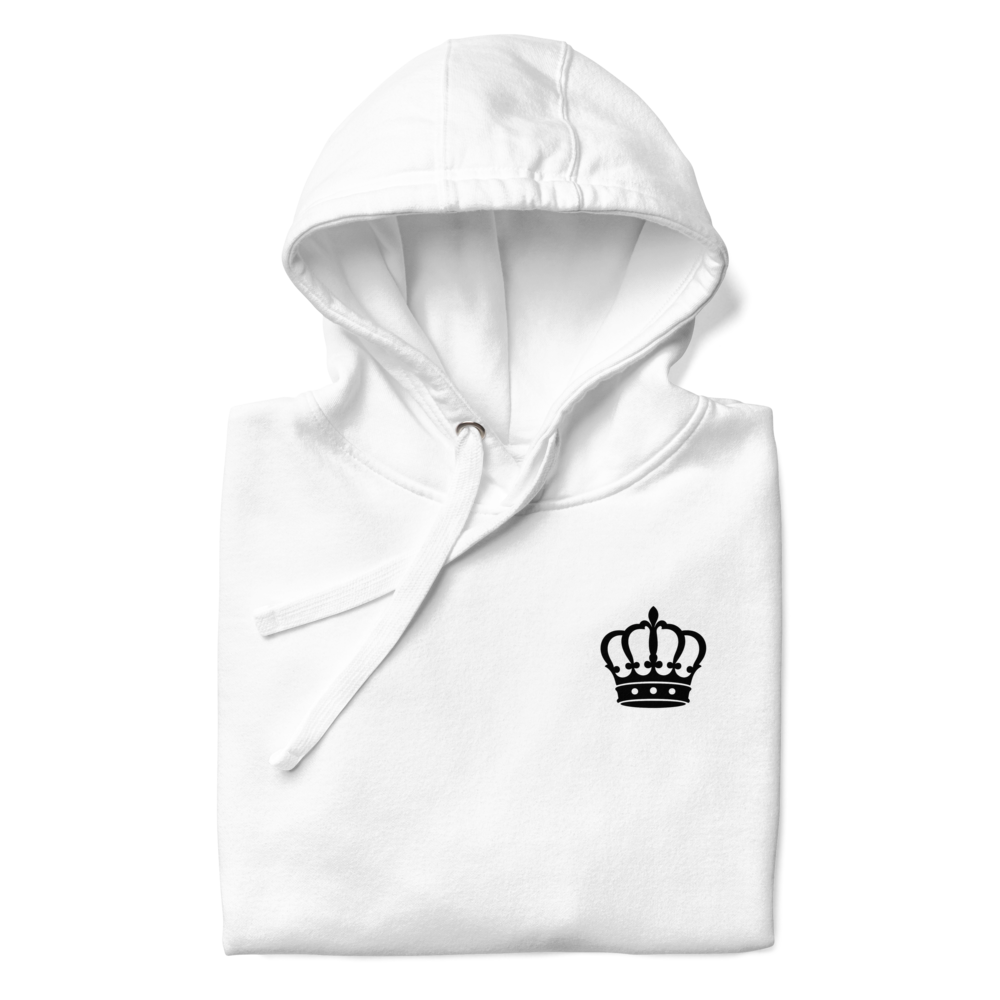 Sweat à Capuche Attitude — Blanc — vue de devant, coupe unisexe