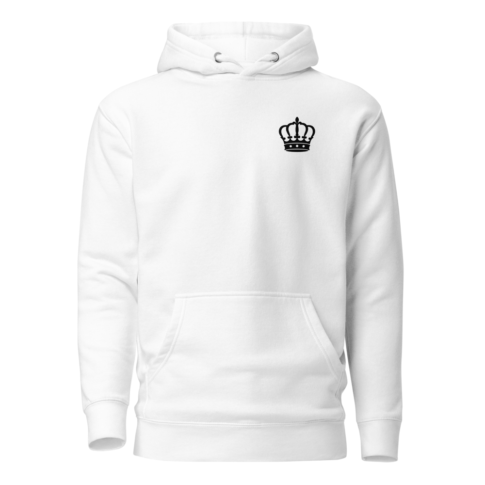 Sweat à Capuche Attitude — Blanc — vue de devant, coupe unisexe