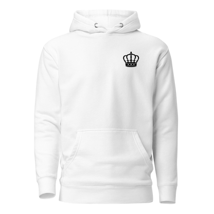 Sweat à Capuche Attitude — Blanc — vue de devant, coupe unisexe