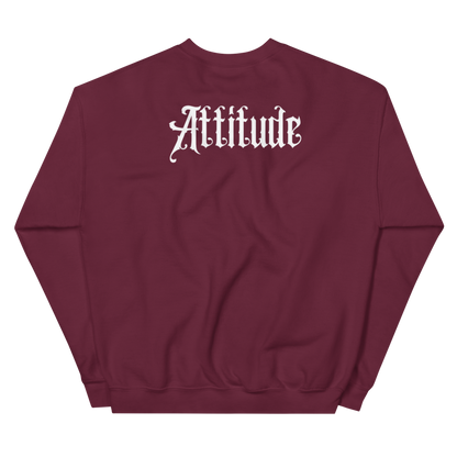 Pull Attitude — Bordeaux — vue de dos avec design Attitude